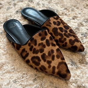Marc Fisher Leopard Print Pointed Mule Flats 7.5